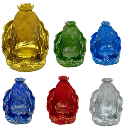 Incensário Cascata Folha 11cm Universal Resina-selecione Cor:azul Claro - 1