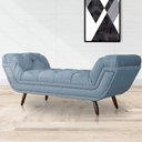 Ver imagem 3 de Conjunto Sienna Cabeceira e Recamier King 195 cm Linho Azul
