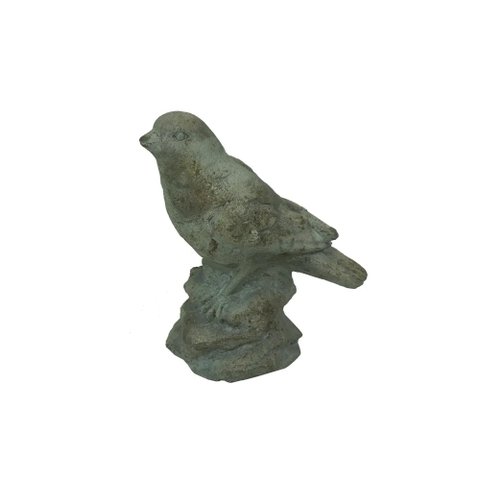 Escultura Decorativa Pássaro Rústico em Cimento Cinza 16cm Wb3013 Btc