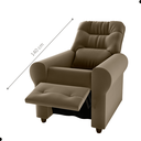 Ver imagem 3 de Poltrona Lyon Cappuccino Reclinável em Veludo com 2 Estágios 83cm para Sala e Quarto