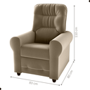 Ver imagem 2 de Poltrona Lyon Cappuccino Reclinável em Veludo com 2 Estágios 83cm para Sala e Quarto