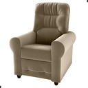 Ver imagem 4 de Poltrona Lyon Cappuccino Reclinável em Veludo com 2 Estágios 83cm para Sala e Quarto