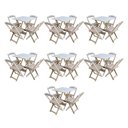 Ver imagem 1 de Kit 7 Conjuntos De Mesa Dobravel Com 4 Cadeiras De Madeira 70X70 Para Restaurante E Bar - Sem Pintur