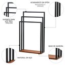Ver imagem 3 de Toalheiro de Chão para Banheiro Glam Base de Madeira D09 Preto - Mpozenato