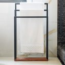 Ver imagem 6 de Toalheiro de Chão para Banheiro Glam Base de Madeira D09 Preto - Mpozenato