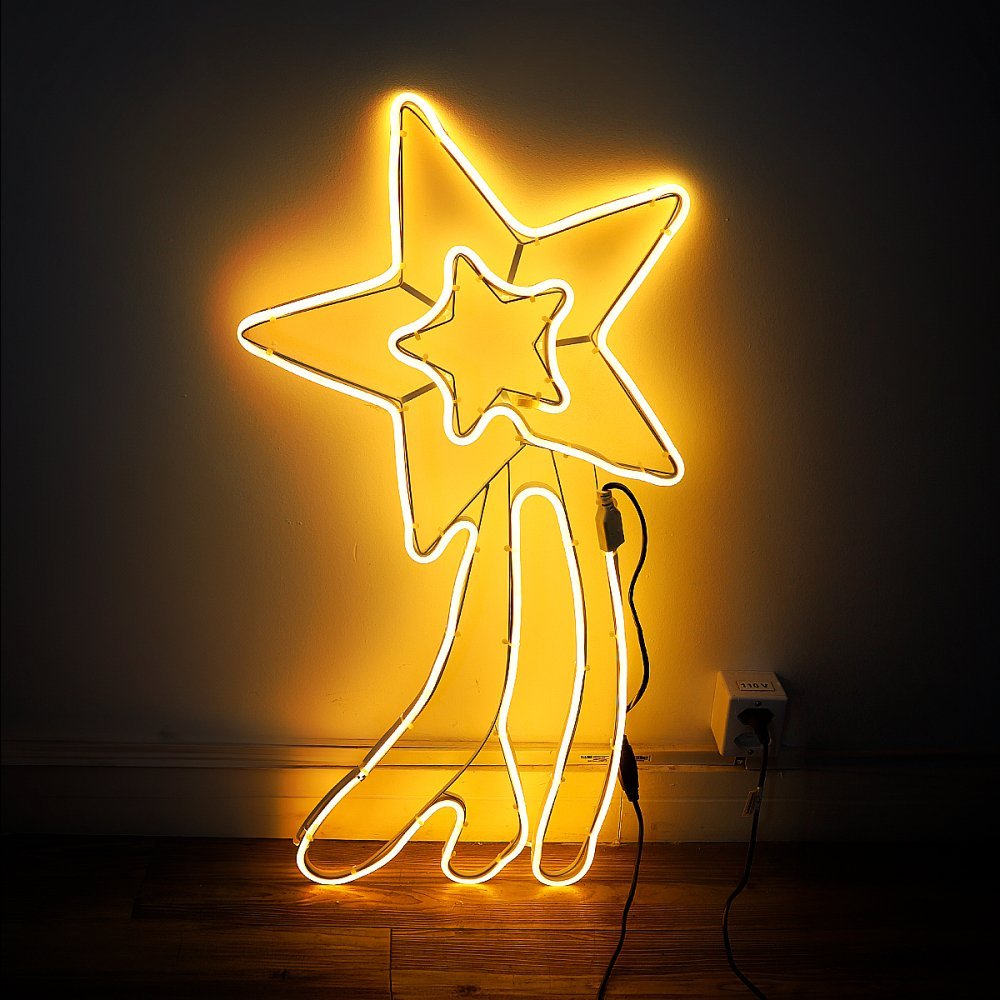 Pisca Pisca Led Estrela Cadente Natal Mangueira 72cm