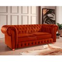 Ver imagem 3 de Namoradeira Chesterfield Bourbon 3 Lugares Via Encanto Veludo Cobre