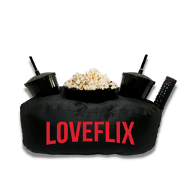 Almofada Porta Pipoca Casal Loveflix Namorados:Preto - 1
