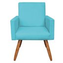 Ver mais imagens de Kit Poltrona E Puff Redonda Azul Turquesa e Castanho