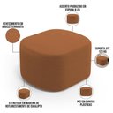 Ver imagem 3 de Kit 2 Puffs Decorativos Orgânico para Living Quarto 70cm Doha W01 Bouclê Terracota - Lyam Decor