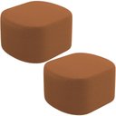 Ver imagem 1 de Kit 2 Puffs Decorativos Orgânico para Living Quarto 70cm Doha W01 Bouclê Terracota - Lyam Decor