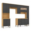 Ver imagem 2 de Cozinha Modulada Compacta 5 Peças 13 Portas MDF 300cm Itália Espresso Móveis