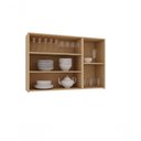 Ver imagem 2 de Armário Aéreo Domus 120cm 3 Portas MDF-MDP Giratória Carvalho UV Luciane Móveis