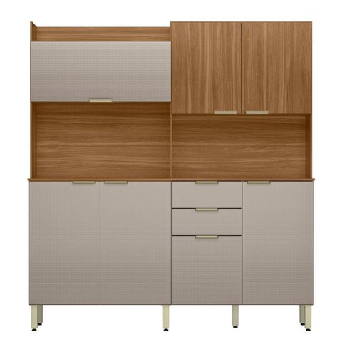 Cozinha Compacta Pitaya 7 Portas e 2 Gavetas Amêndola Touch/nude Prime Tx - Demóbile