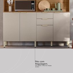 Cozinha Compacta Pitaya 7 Portas e 2 Gavetas Amêndola Touch/nude Prime Tx - Demóbile - 6