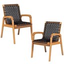 Ver imagem 1 de Kit 02 Cadeiras para Sala de Jantar Varanda Gourmet com Braço Trammare C07 Corda Náutica Preta -