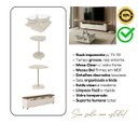 Ver imagem 5 de Sala de Estar Mercury Rack Tv 75'' Mesa Centro 2 Mesas Apoio Pinho / Off White