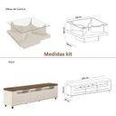 Ver imagem 4 de Sala de Estar Mercury Rack Tv 75'' Mesa Centro 2 Mesas Apoio Pinho / Off White