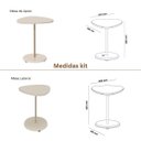 Ver imagem 3 de Sala de Estar Mercury Rack Tv 75'' Mesa Centro 2 Mesas Apoio Pinho / Off White