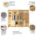 Ver imagem 7 de Guarda Roupa Casal Cumaru 6 Portas Reflecta com LED com Pé Yescasa Naturalle