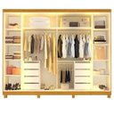 Ver imagem 5 de Guarda Roupa Casal Cumaru 6 Portas Reflecta com LED com Pé Yescasa Naturalle