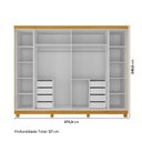 Ver imagem 3 de Guarda Roupa Casal Cumaru 6 Portas Reflecta com LED com Pé Yescasa Naturalle