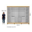 Ver imagem 4 de Guarda Roupa Casal Cumaru 6 Portas Reflecta com LED com Pé Yescasa Naturalle