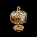 Ver imagem 2 de Bomboniere de Cristal C/ Pé Louise Âmbar 11x18cm - Wolff