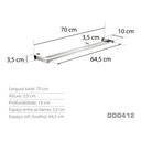 Ver imagem 3 de Toalheiro Duplo 70 Cm - Kromus Qd0412