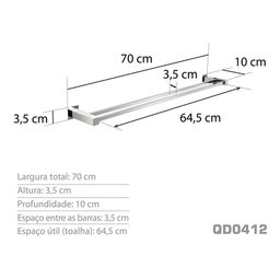 Toalheiro Duplo 70 Cm - Kromus Qd0412 - 3