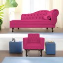 Ver imagem 1 de Kit Diva Recamier Diana 140cm Lado Esquerdo e 01 Poltrona Classic Suede - Doce Sonho Móveis RECAMIER