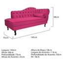 Ver imagem 5 de Kit Diva Recamier Diana 140cm Lado Esquerdo e 01 Poltrona Classic Suede - Doce Sonho Móveis RECAMIER