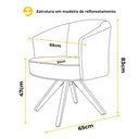 Ver imagem 2 de Poltrona Decorativa Julia Tecido Corino Base Giratoria Luxuosa - Gustavo Decor
