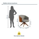 Ver imagem 2 de Poltrona Decorativa Julia Tecido Corino Base Giratoria Luxuosa - Gustavo Decor