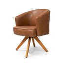 Ver imagem 1 de Poltrona Decorativa Julia Tecido Corino Base Giratoria Luxuosa - Gustavo Decor