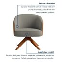 Ver imagem 3 de Poltrona Decorativa Julia Tecido Corino Base Giratoria Luxuosa - Gustavo Decor