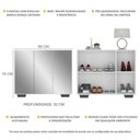 Ver imagem 5 de Sapateira Com Espelho 3 Portas Nina Multimóveis V6023 Branca/Preta Branco/Preto