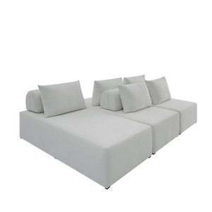 Sofá Ilha na Caixa em Módulos Mobili 3 Chaise 270cm Boucle Brancoestofama