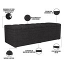 Ver imagem 7 de Calçadeira Recamier Baú para Cama de Casal Queen Dália 195x50 Cm W01 Linho Chumbo - Lyam