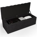 Ver imagem 2 de Calçadeira Recamier Baú para Cama de Casal Queen Dália 195x50 Cm W01 Linho Chumbo - Lyam