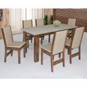Ver imagem 1 de Conjunto Sala de Jantar 1 Mesa Retangular 6 Cadeiras Móveis São Carlos