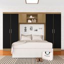 Ver imagem 1 de Guarda Roupa Casal Modulado Rubia Boreal/preto - Móveis Arapongas Boreal/preto Fosco