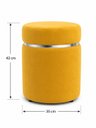 Ver imagem 2 de Puff Superior Prata, Cor Amarelo Veludo - Let Móveis