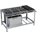 Ver imagem 1 de Fogão Industrial Stori Premium 6 Bocas 30x30 Forno com Chapa M23 Aço Inox 430 Metalmaq
