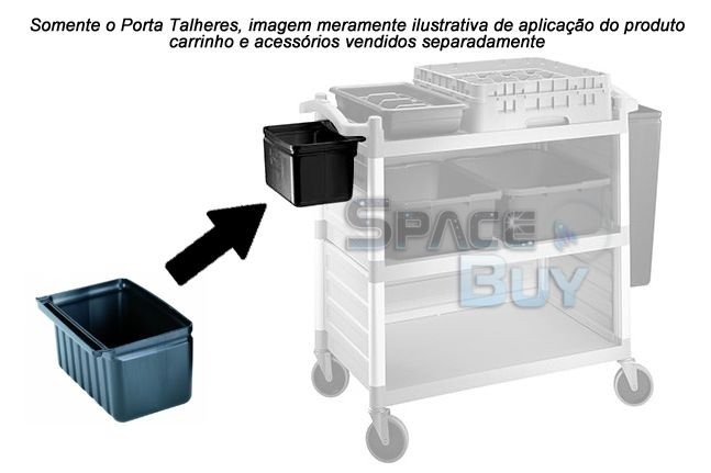 Porta Talheres 33X24,X18,5 cm Para Carro Bandeja Grande Cambro BC331KDSH110 - 1