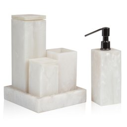 Conjunto Banheiro 5 Pçs Resina Madrepérola Fosco - 2
