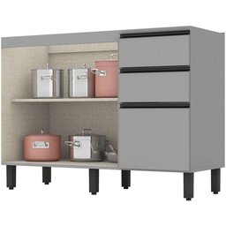 Balcão Henn 2 Portas 120cm Belize C508 Cinza - 3