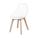 Ver imagem 2 de Mesa Redonda Eames Chanfrada 90cm Preta com 4 Cadeiras Kaila Wood Branca - La Mobilia