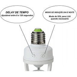 Soquete com Sensor D Presença para Lâmpada Led Movimento360º - 3