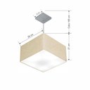 Ver imagem 2 de Lustre Pendente Quadrado Md-4020 Cúpula em Tecido 21/35x35cm Rustico Bege - Bivolt